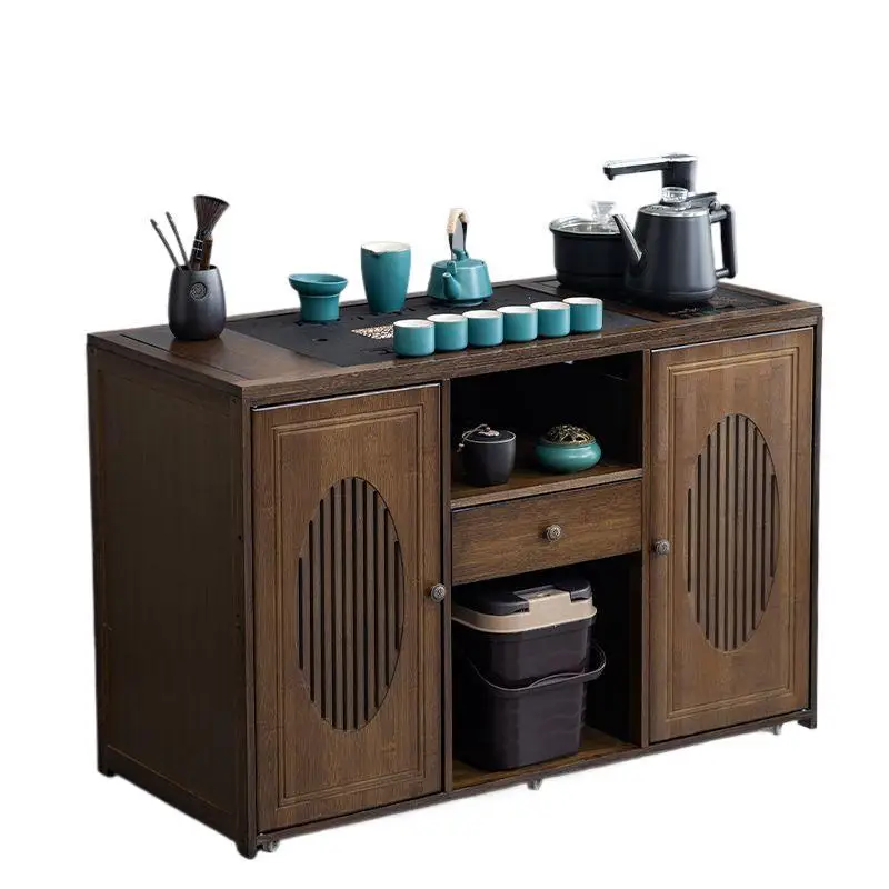 

Mobile small tea cart, household cabinet, kung set, boiling water integrated