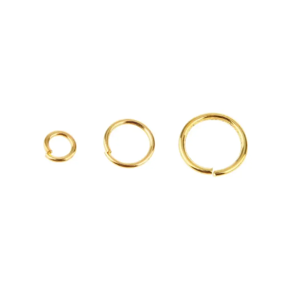8mm Gold Tone Jump Rings Open Alloy Findings Connector for Jewelry Craft Chain Clasp Fastener Earring Dangle DIY Supplies
