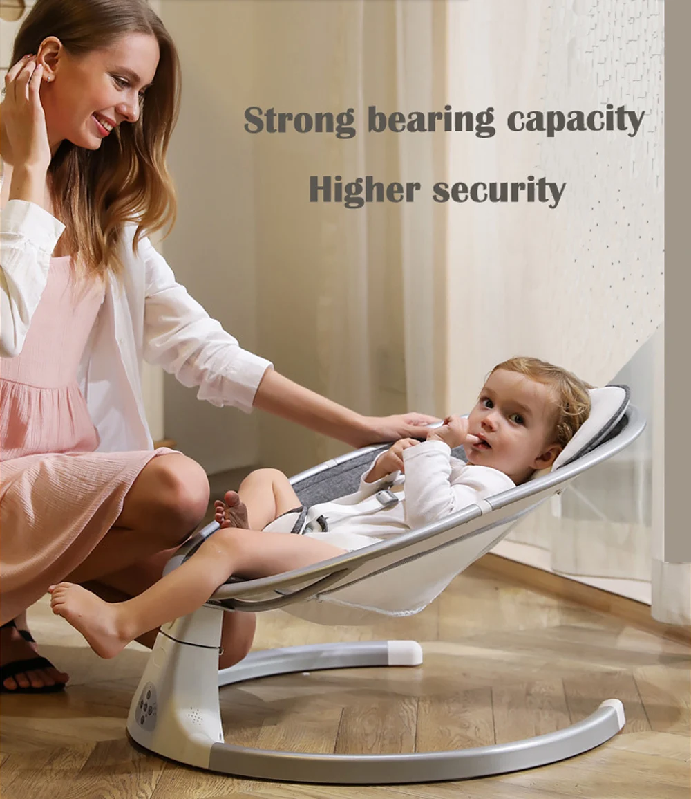 Hot Sale Baby Bouncer Elegant Kids Chair Baby Rocker Baby Rocking Chair with Music Bluetooth Remote Control