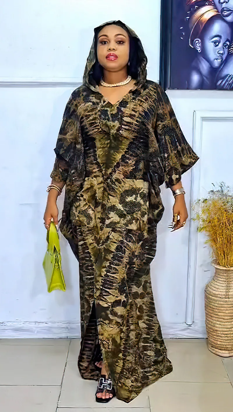 

African Dresses for Women Ethnic Print Loose Dress Boubou Robe Kaftan Dubai Abaya Ankara Dashiki Africa Clothing Outfit Gown New