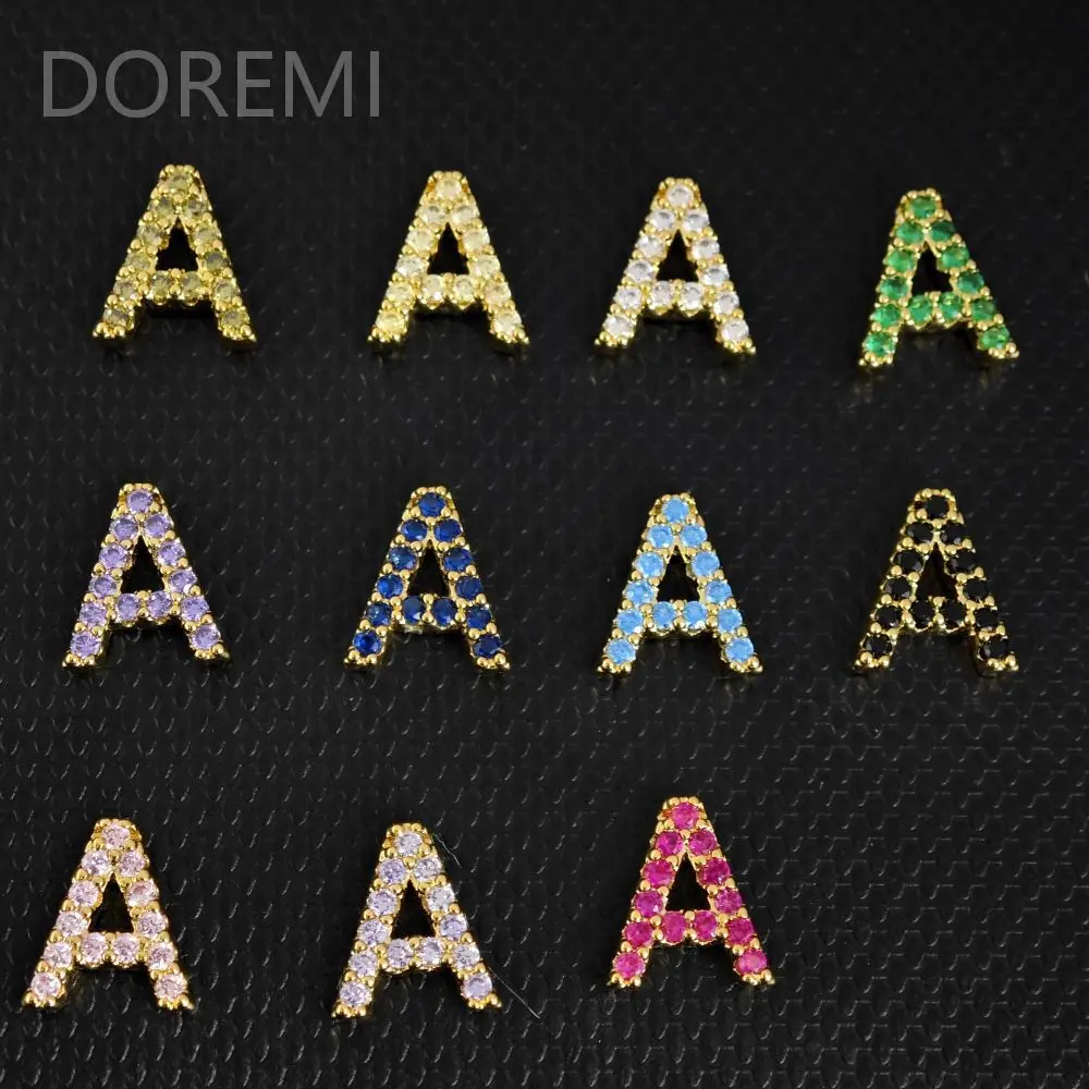 

Lateefah Birthstone colored zircon 9mm first letter offset bracelet custom jewelry gift designer bracelet