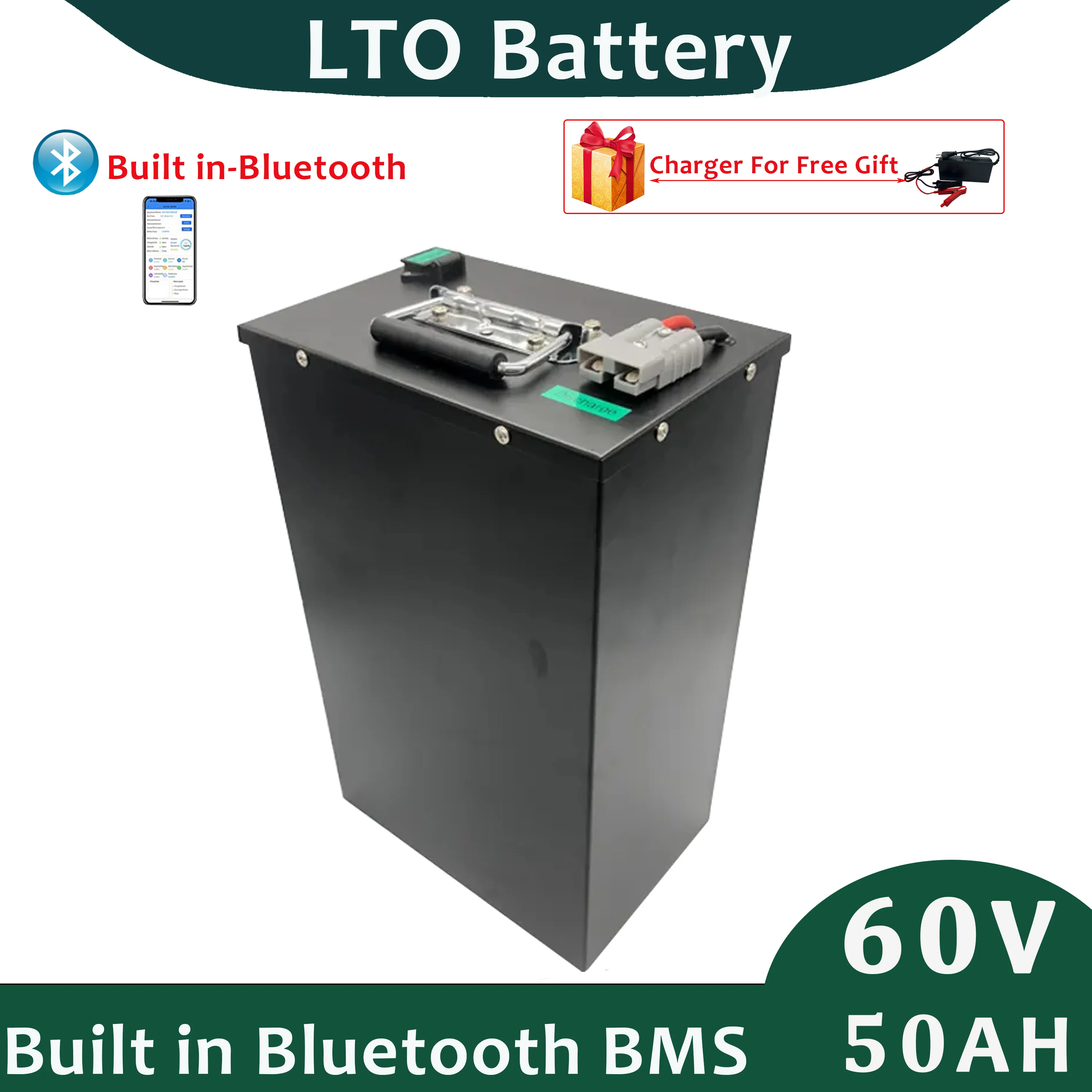 26S 60V 50Ah LTO Battery Lithium Titanate with 5A Charger For Free Perfect For Solar Storage Energy  Camper Cart