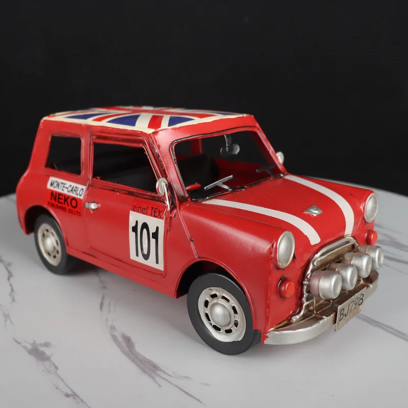 Retro Imitation  Mini Car Model Iron Retro Bar Cafe Window Display Ornaments Decoration Car Ornaments