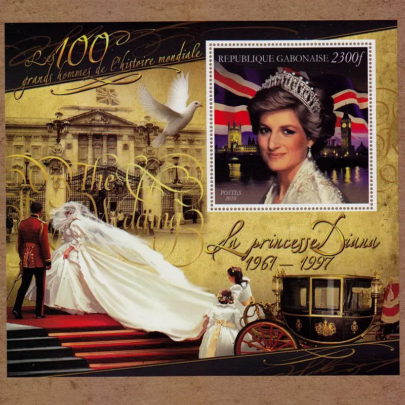 Gabon, Diana, Real Original Post Stamp, MNH