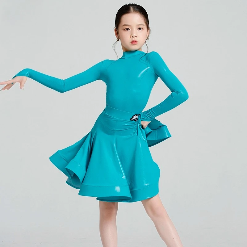 

Girls' Latin dance competition uniform new children's cha-cha professional competition uniform and performance uniform set