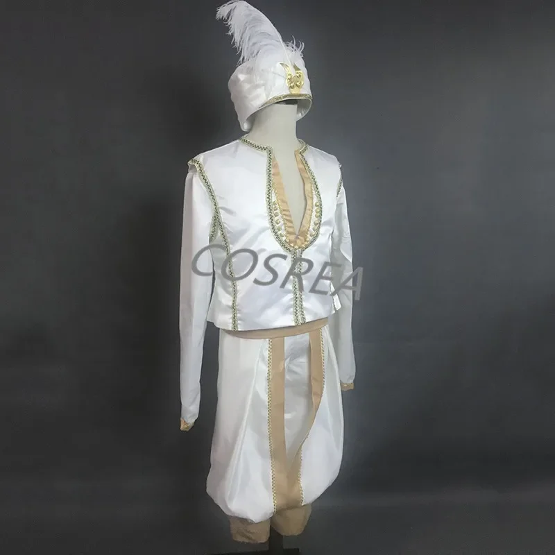 2019 Movie Adult Men Aladdin Costume Coat Pants Hat Full Set Magic Lamp Aladdin Cosplay Costume Halloween Party Outfit Suits