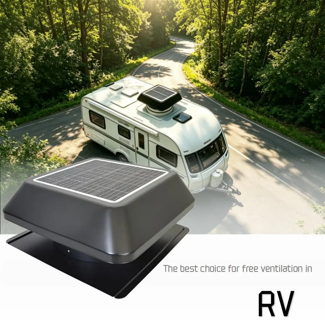 25W Solar Exhaust Fan IP68 Waterproof Brushless Motor Axial Flow Air Circulation for Roof/Tank/Motorhome/Caravan Travel Trailer
