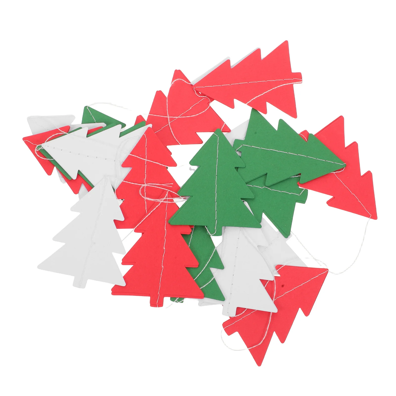

5Pcs Christmas Paper Garland Banner 3D Tree Design Red White Green Streamers for Ceiling Wall Party Decoration