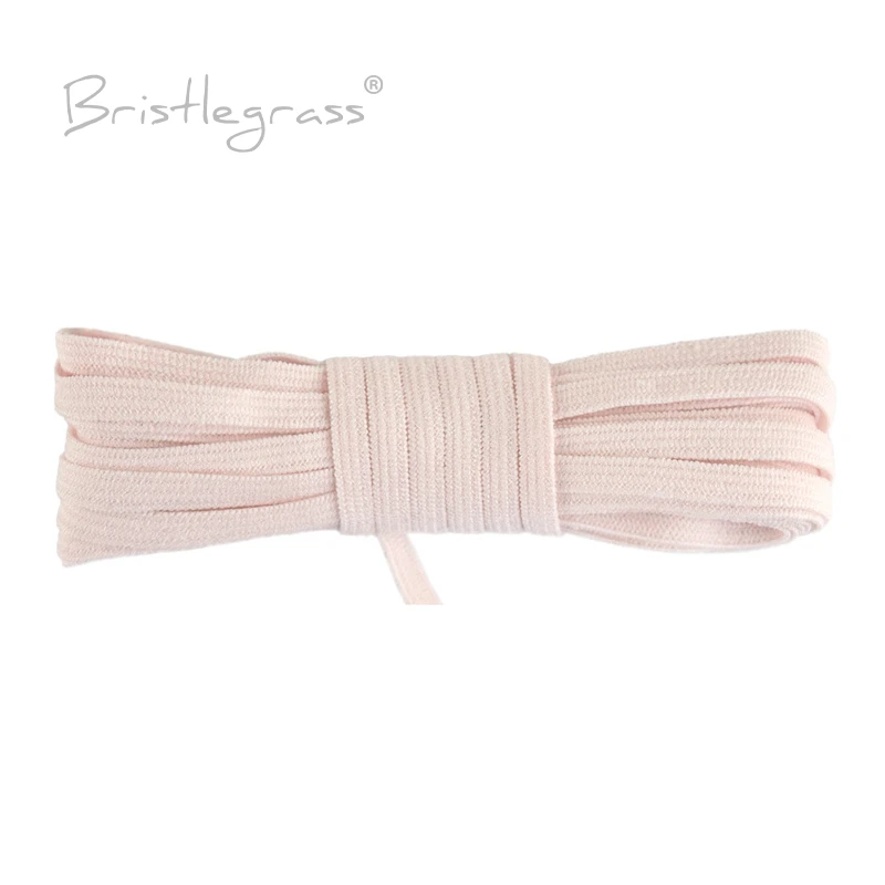 BRISTLEGRASS 2 5 10 50 100 Yard 4mm Pink Champagne Nude Color Skinny Elastics Spandex Band Headband Lace Trim DIY Sewing