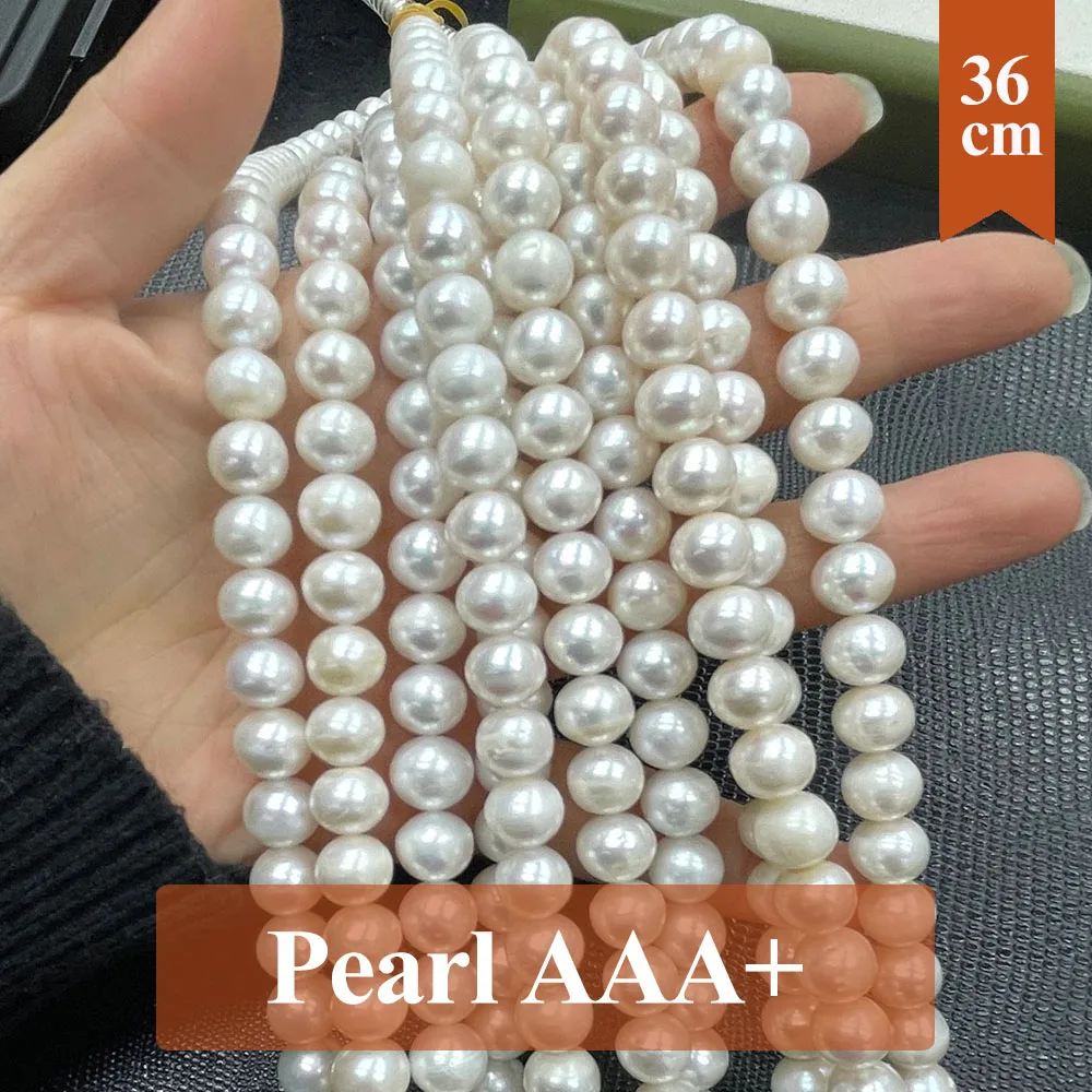 Real Edison Pearls Bead Round Natural Freshwater 100% Pearl Loose Spacer Beaded for Making DIY Jewelry Necklace Bracelet 36cm view 5