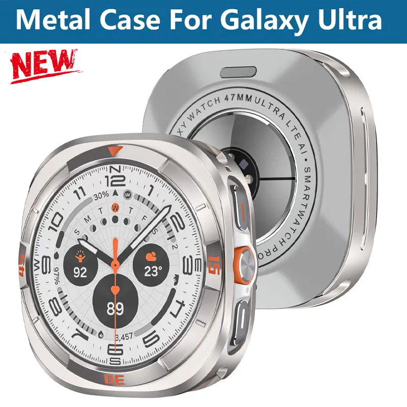

Металлический защитный чехол для Samsung Galaxy Watch Ultra 2025, твердый чехол из сплава для Galaxy Watch 7 Ultra, 47 мм, аксессуары-бампер