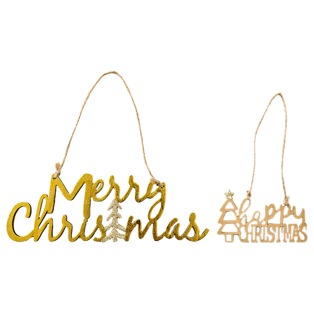

2pcs Christmas Wooden Pendant Xmas Tree Ornament Hanging Decoration Party Favor Gift Supplies Festival Tree Hanging