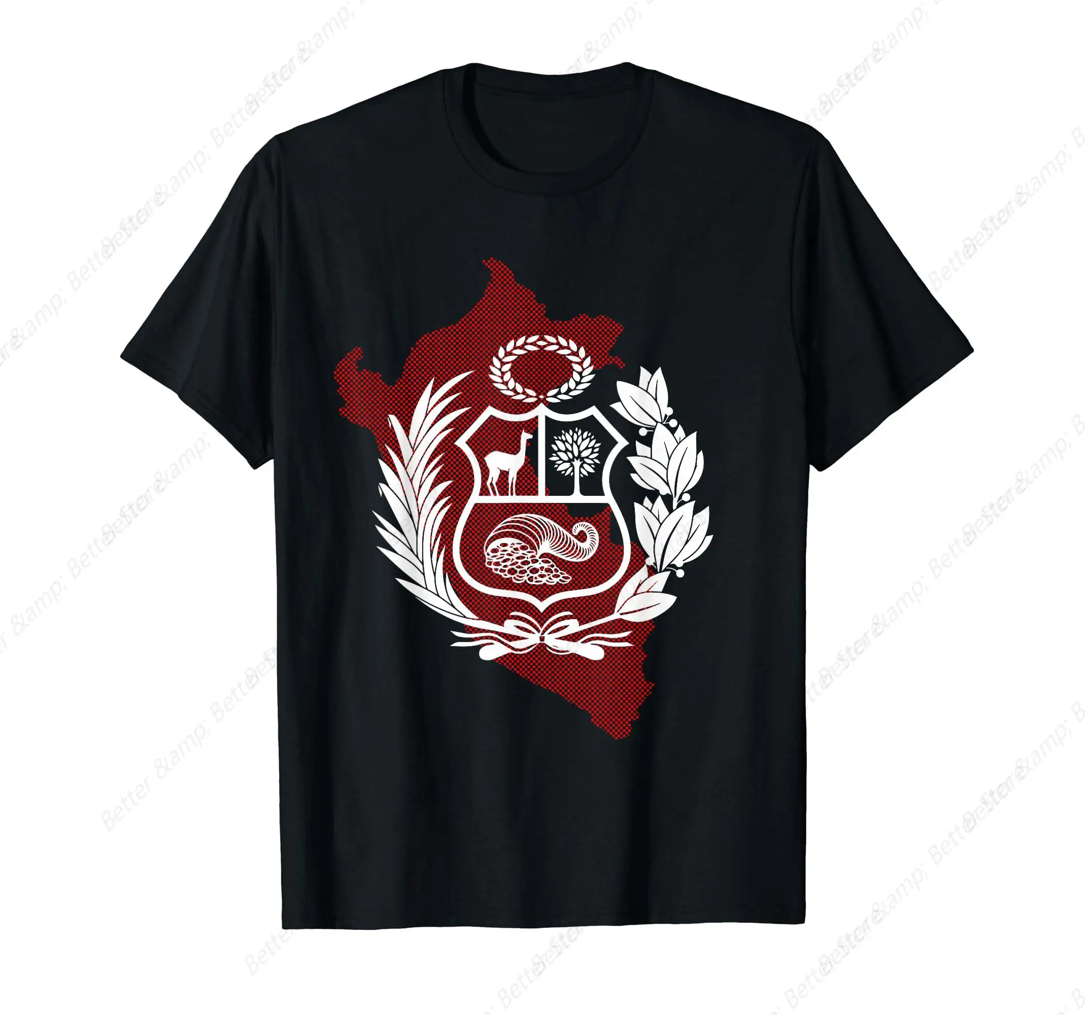 Peru Shirt - Peruvian Coat of Arms Men Women Tee Shirt Oversize Tops