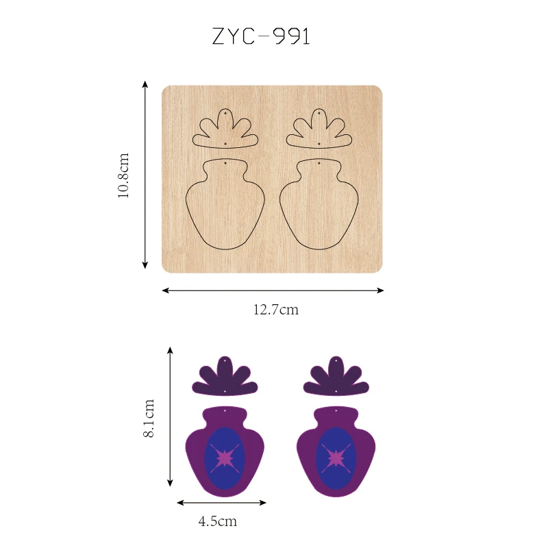 ZYC-991 eardrop Wooden Cutting Knife Die, Used with the Machine