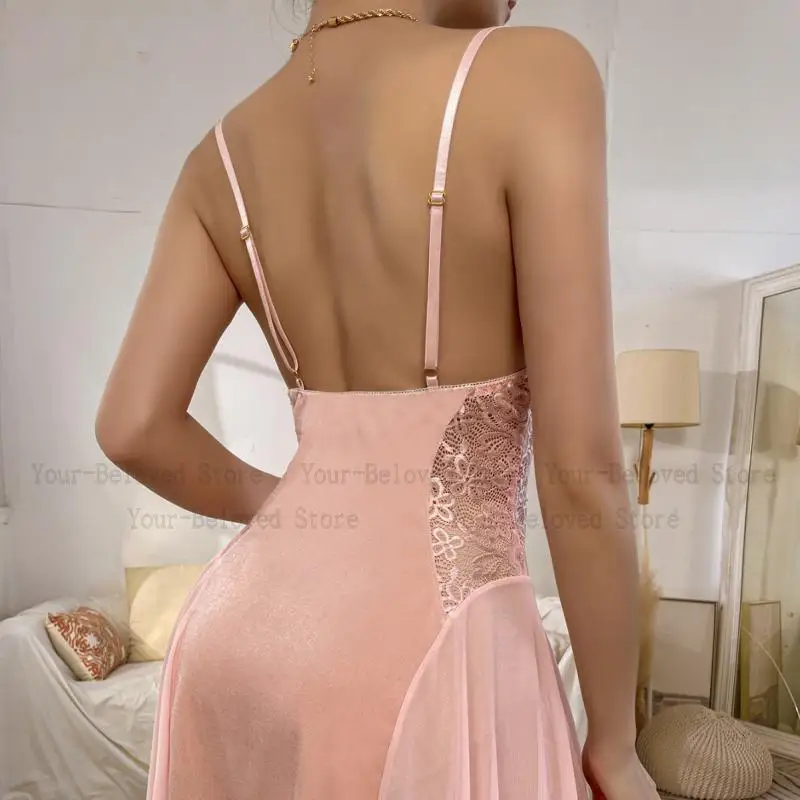 مثير المخملية شبكة الربط حبال الخامس الرقبة صالح و مضيئة فستان أنيق لون نقي مزاجه فتاة الندى فساتين الكتف جديد