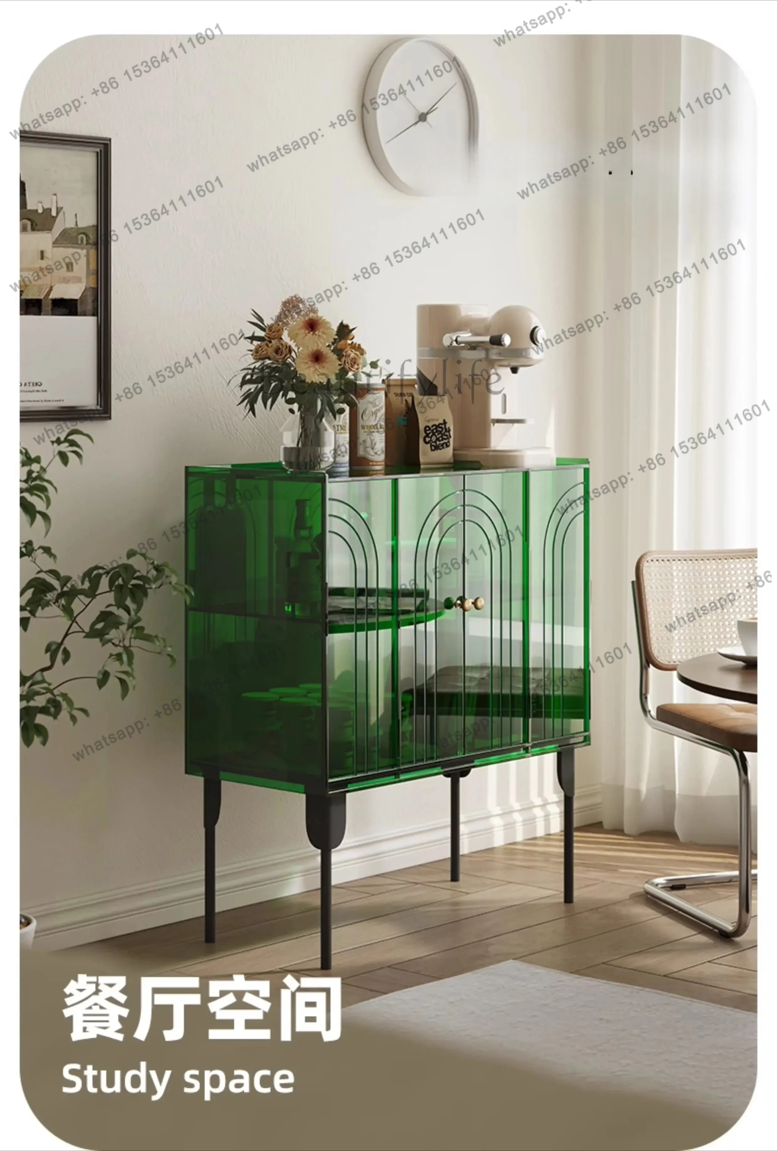 

Nordic entrance cabinet light luxury acrylic dining side cabinet modern simple storage bucket cabinet glass living room sofa