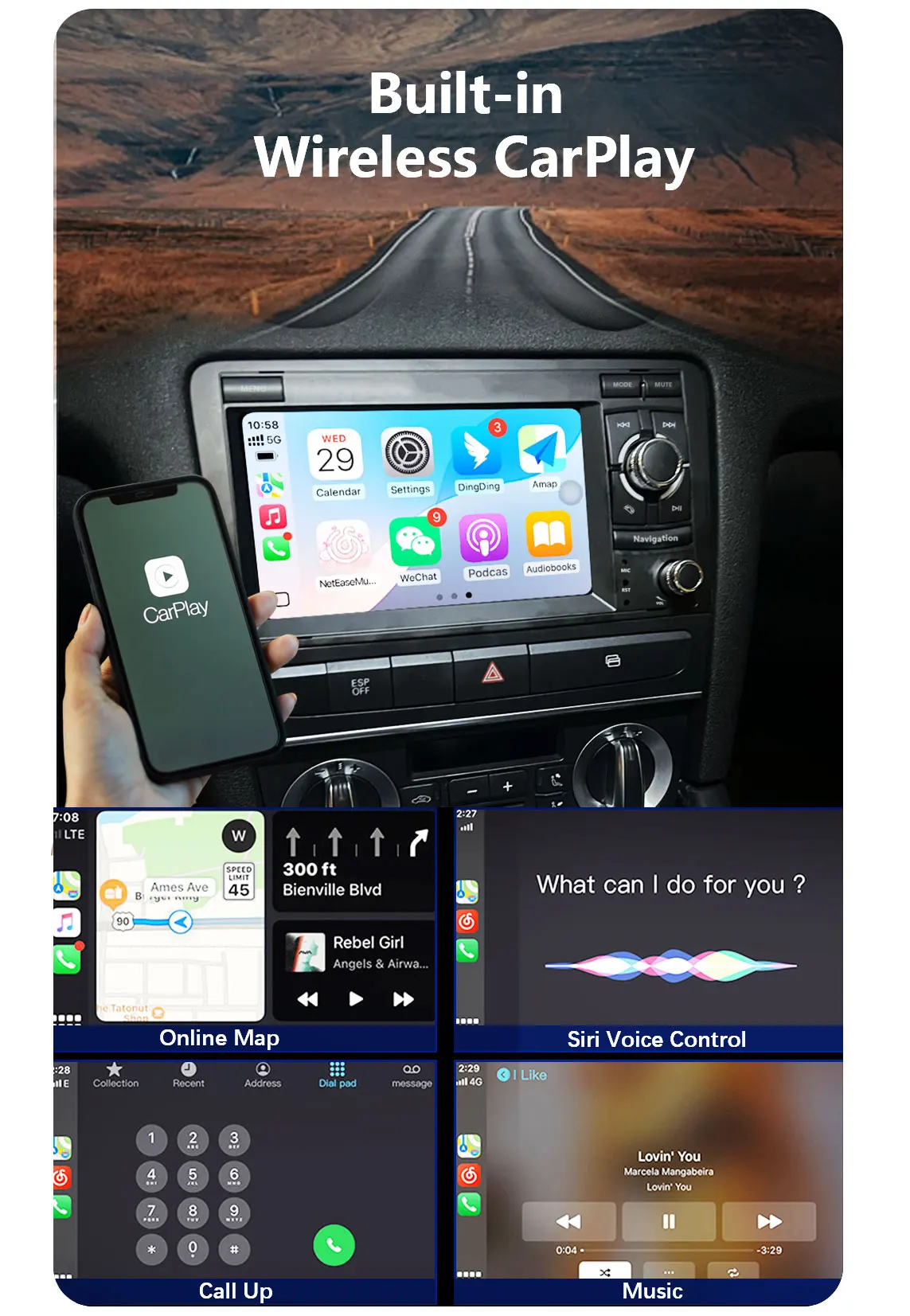 CHSTEK Car Radio Carplay For Audi A3 8P S3 RS3 2003-2013 Sportback Quattro Android 14 Multimedia Player GPS WIFI 4G BT Head Unit