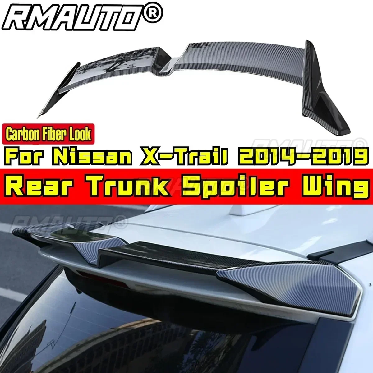 X-Trail Body Kit Rear Roof Spoiler White Sport Style Rear Roof Wing For Nissan X-Trail 2014-2019 Car Accessories