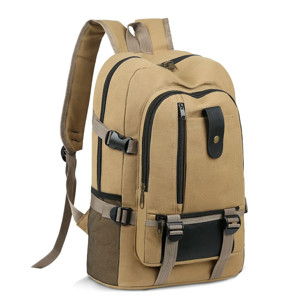 Bolsa de montanhismo mochila para homens lona grande capacidade mochilas escolares ao ar livre viagem acampamento saco computador