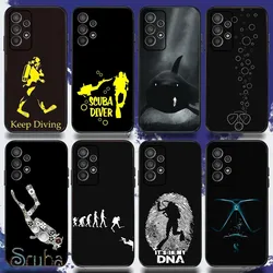 Scuba Diver  Diving Phone Case For Samsung S24,S21,S22,S23,S30,Ultra,S20,Plus,Fe,Lite,Note,10,9,5G Black Soft Cover