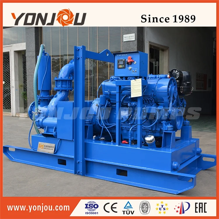 For Yonjou YP Series 6 Inch 8 Inch Diesel Engine Well Point Dewatering Pump with Vacuum Priming Solid Handling Auto-Prime Assist