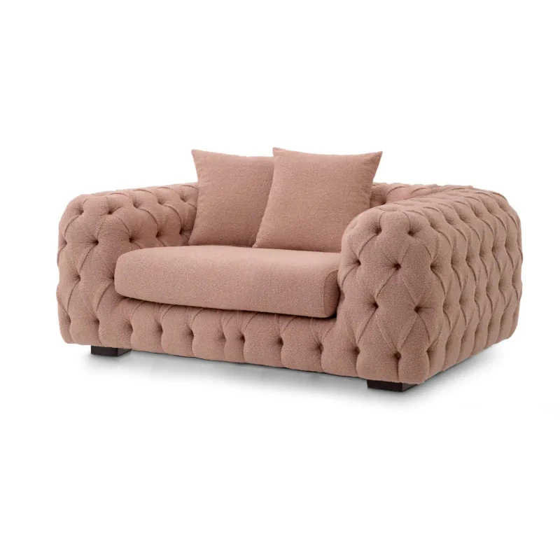 

&American-Style Light Luxury Upholstered Button-Tufted U-Shaped Modern Square Hotel Velvet Sofa Set Designer Compact Living Room