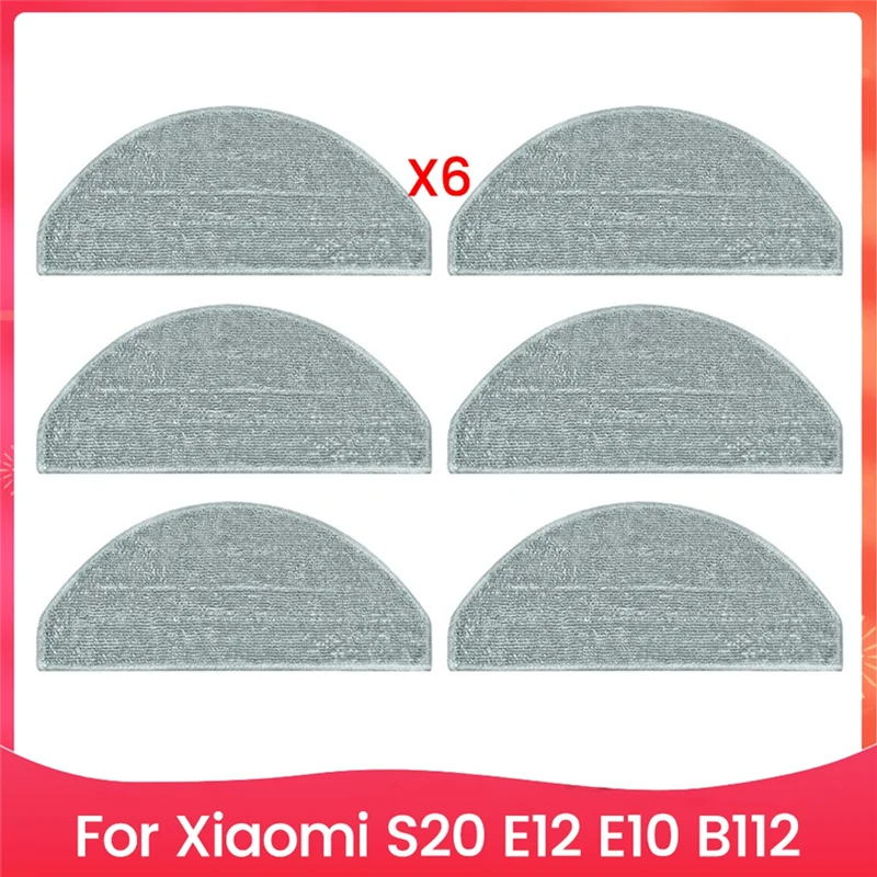 

AT63-6PCS тканевые подушечки для швабры для Xiaomi S20 E12 E10 B112, запасные части для пылесоса, запасные части для швабры