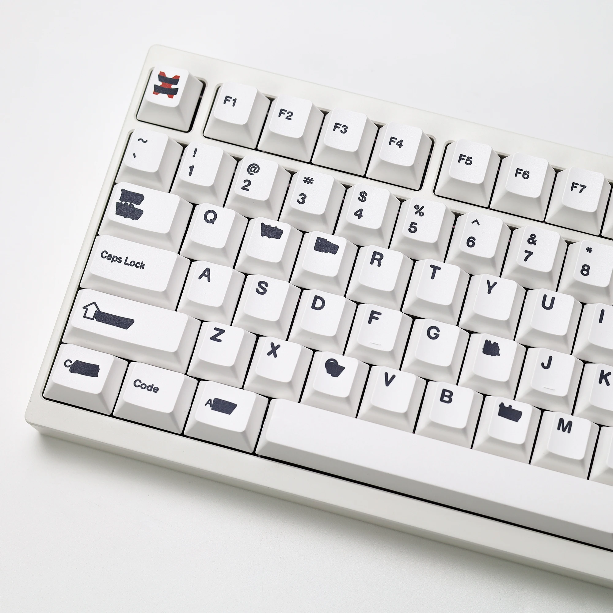 KBDiy 140 Keys GMK Redacted Keycaps White ISO Cherry Profile PBT Keycap For Mechanical Keyboard Gaming DIY Custom MX Switches