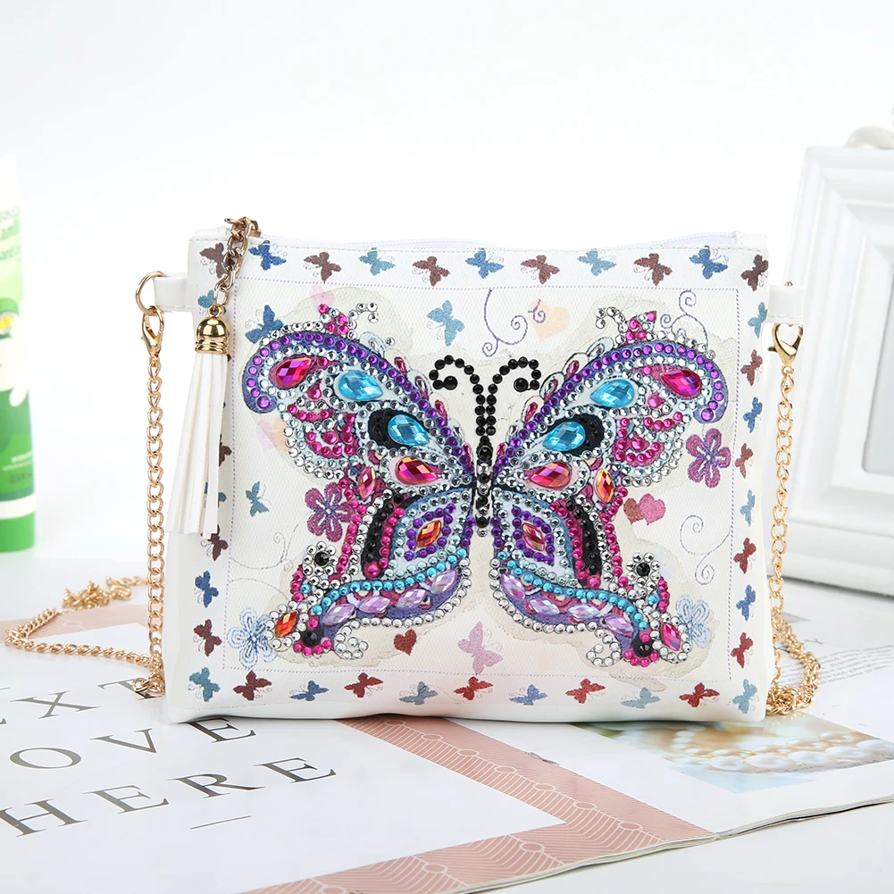 Satchel 5D DIY Diamond Painting Tote Hand Butterfly Painting Kit Diamond Art Wristband Clutch Bag arti delle donne