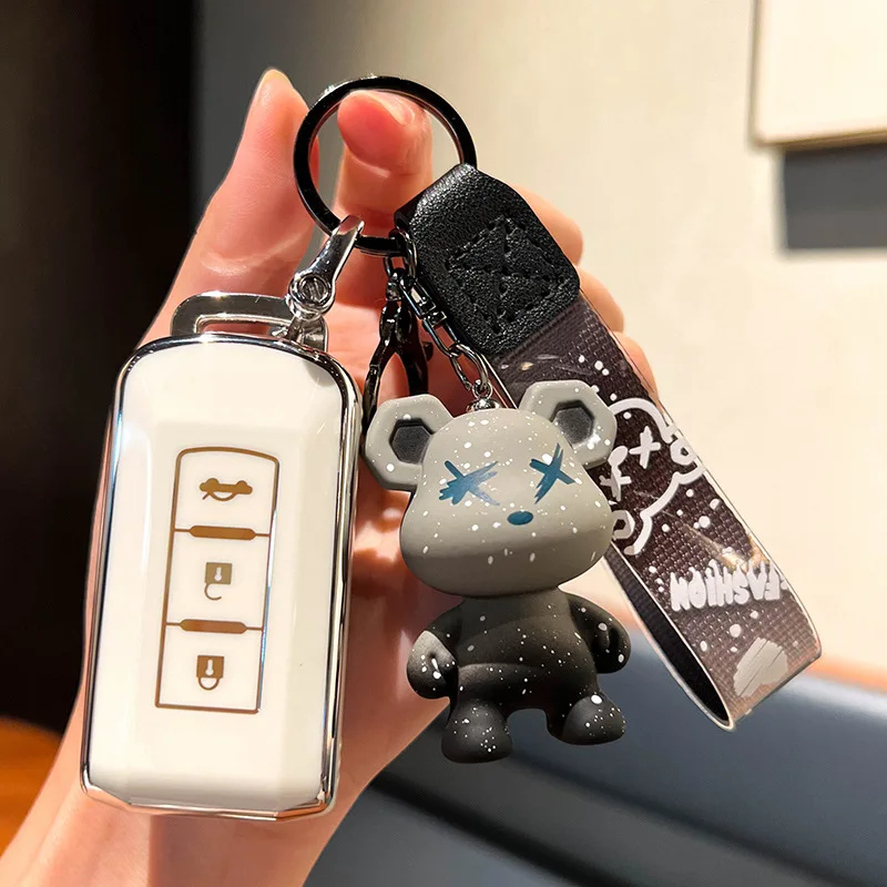 

Fashion TPU Car Remote Key Case Cover Shell For Mitsubishi ASX LANCER Eclipse Outlander Pajero Sport Cross Keychain Accessories