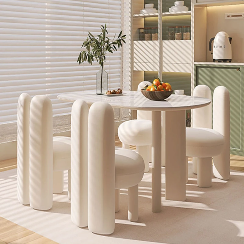 Cream Wind Internet Celebrity Dining Table and Chair Combination Designer Personality Light Luxury Simple Modern Dining Table