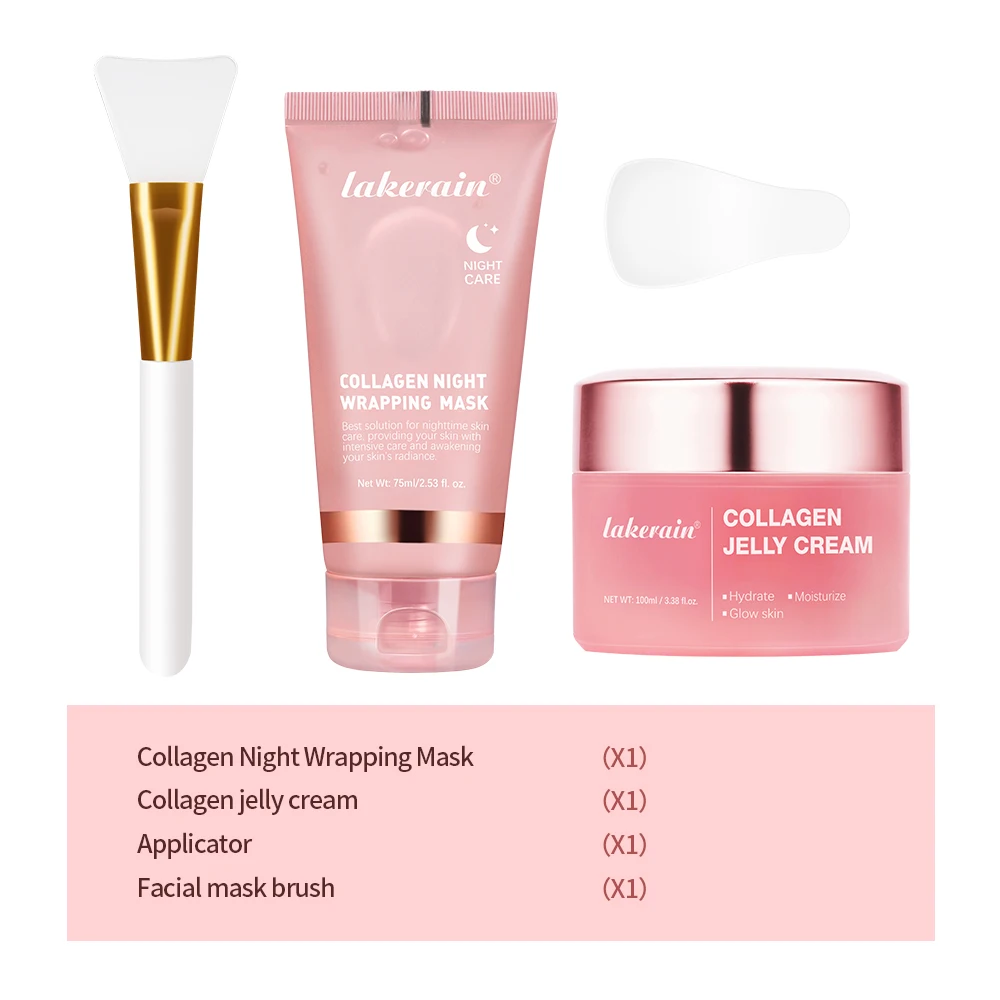 Collageengelei Crème Gehydrolyseerd collageen Gezichtsmasker voor overnachtingen Wikkelen Peel-Off Masker Hydraterend Verstevigend Hydraterend Huidverzorging