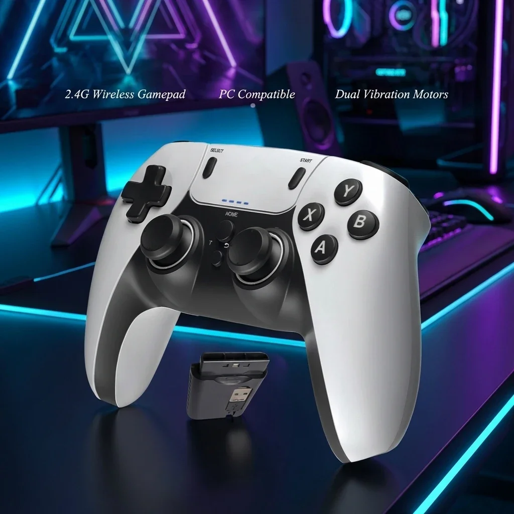 Controle Sem Fio para Jogos, Console de Entretenimento Portátil, Suporte para PS1, PS2, PS3, PC e Android