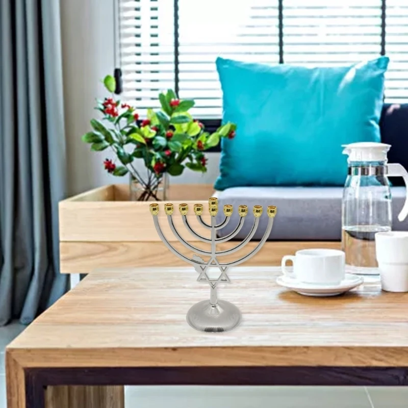 Đế nến Hanukkah 9 nhánh Lễ kỷ niệm Lễ hội Đế nến Chân nến Dropship