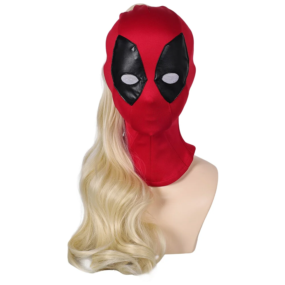 Ladypool-Peluca de Cosplay de fantasía para mujer, disfraz de piscina muerta, pelucas largas, máscara de superhéroe, accesorios de disfraz de Carnaval y Halloween