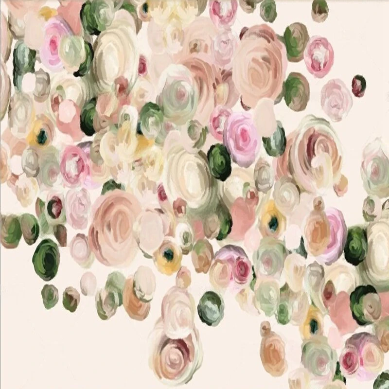 

MU8925 Flower Modern country style hand-painted European romantic wallpaper for dining room bedroom study sofa background wall