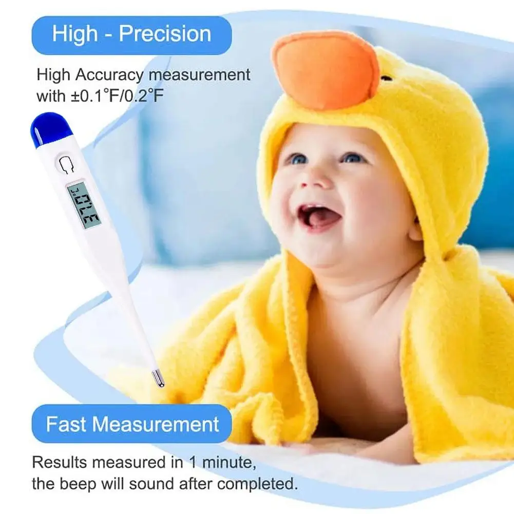 Digital LCD Electronic Thermometer Oral Armpit Temperature Measurement Fast Accurate Household Thermometers for Adults Children
