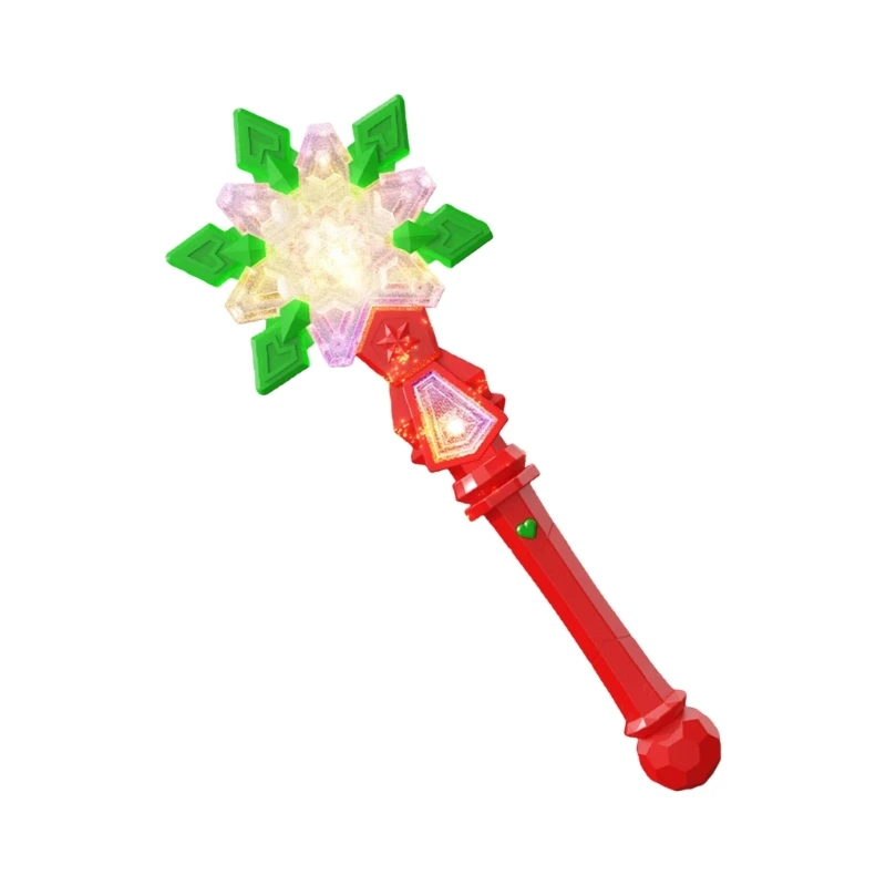 Q0KB Multifunctional Flashing Snowflakes Wand with Music Enhances Christmas Decoration for Children and Adults Alike