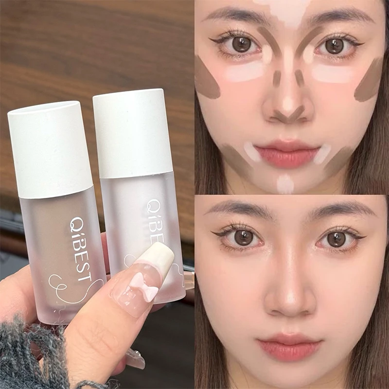 QIBEST Fard liquido Contorno Evidenziatore Crema multiuso Fard opaco Guancia Tinta Contorno viso Ombretto Trucco impermeabile