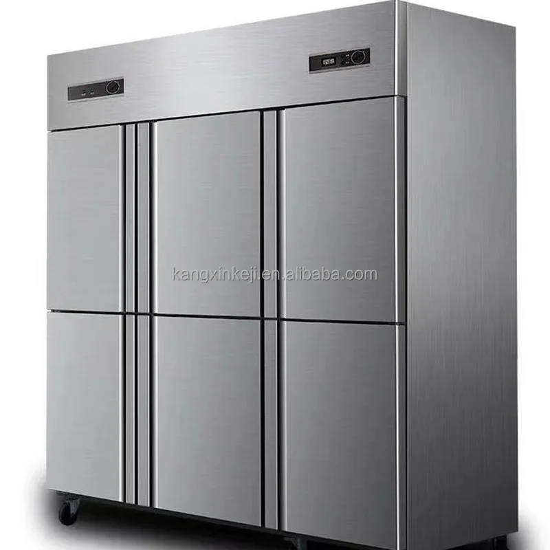 High Quality 4 Door Stainless Steel Refrigeration Refrigerators Upright Freezer