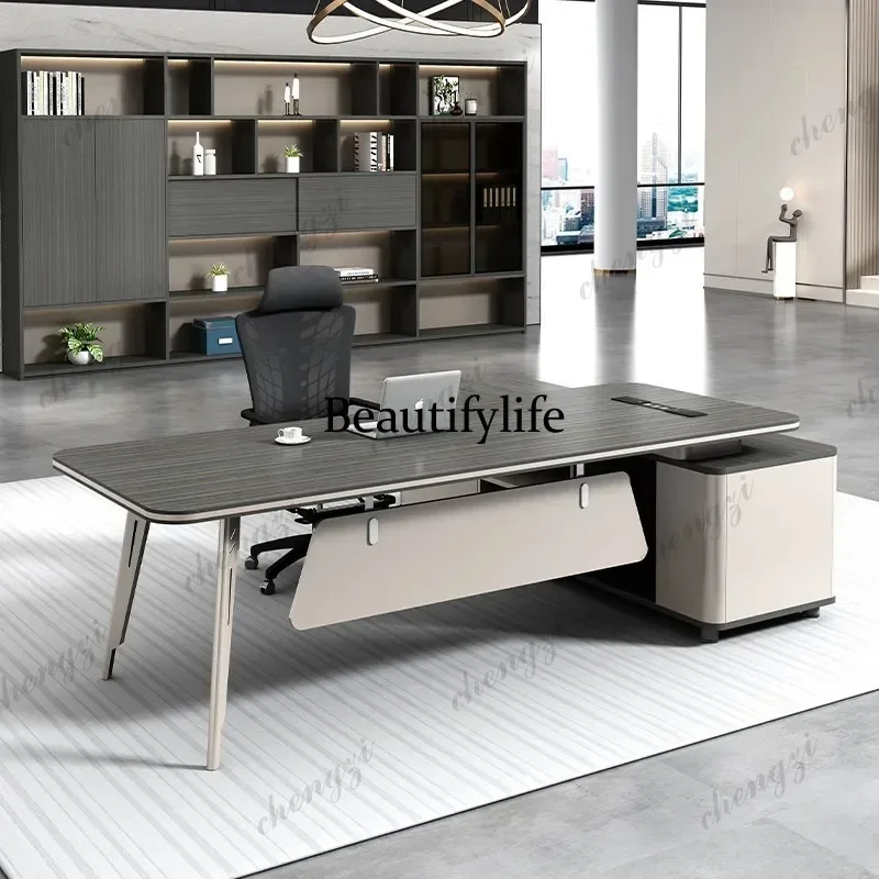 NQ52  Computer Minimalist Office Desk Decoration Aesthetic Display Wooden Office Desk Modern Design Meuble Bureau