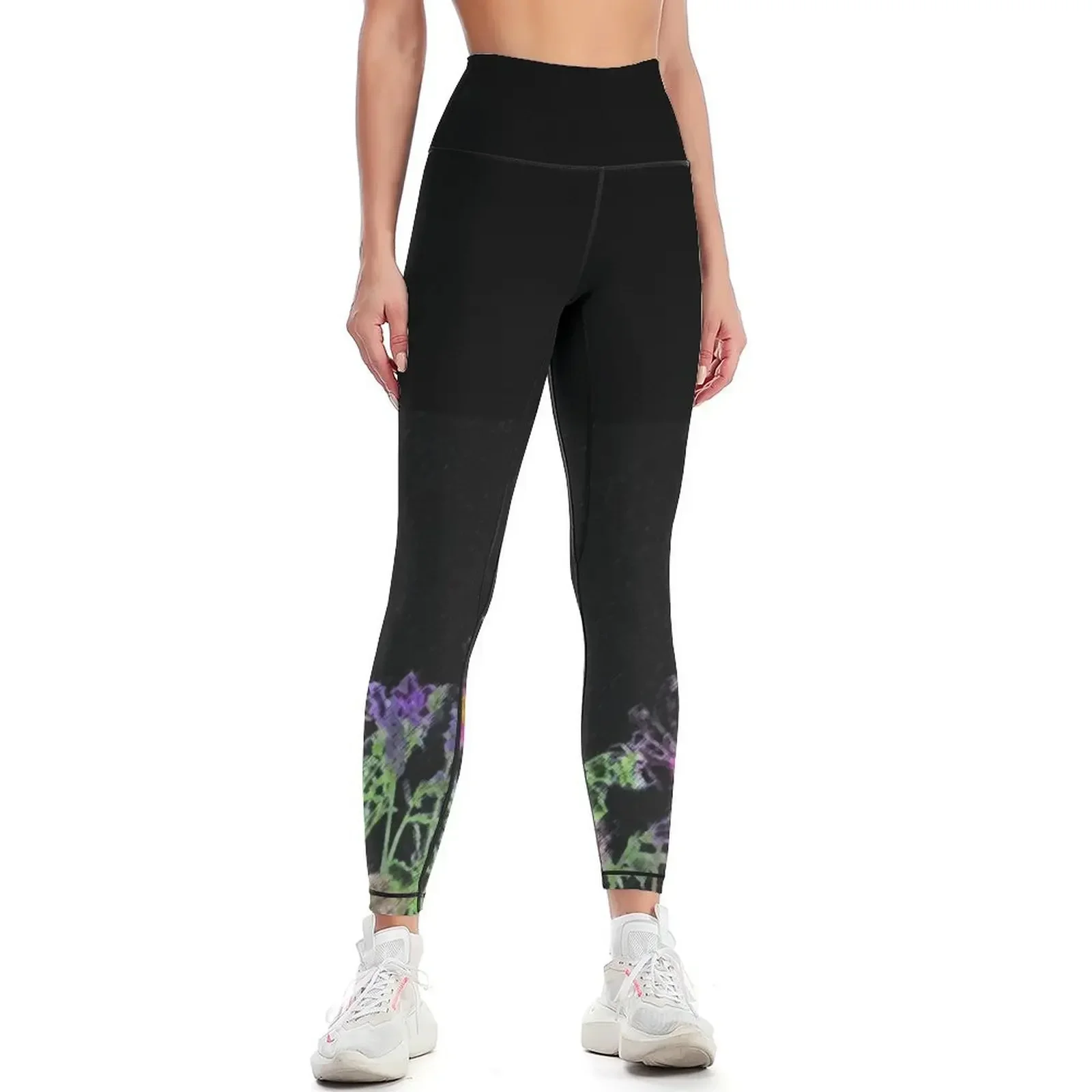abstract flowers Leggings high waist for physical Sports female legging pants raises butt Womens Leggings