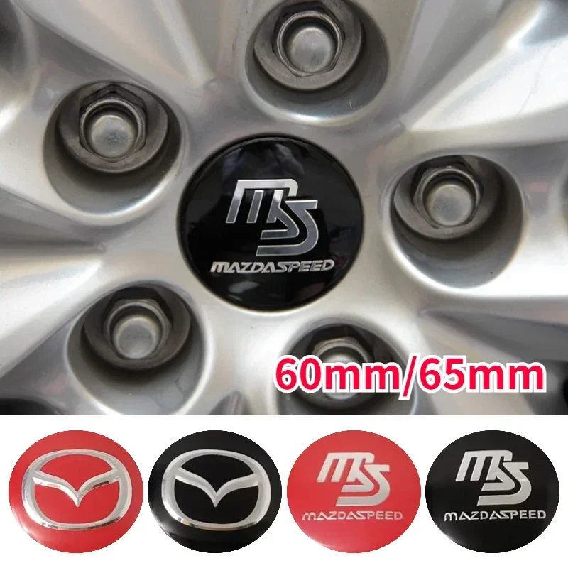 60mm 65mm Car Wheel Hub Cap Stickers for Mazda MS 3 6 GH Atenza CX5 CX5 CX3 CX9 RX7 RX8 Axela Accessories