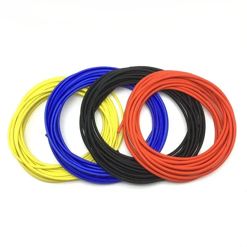 ID1~30mm Silicone Fiberglass Sleeve Flame Resistant Silicone Resin Insulate Cable Protect Tube Red Blue Yellow Heat-resistant