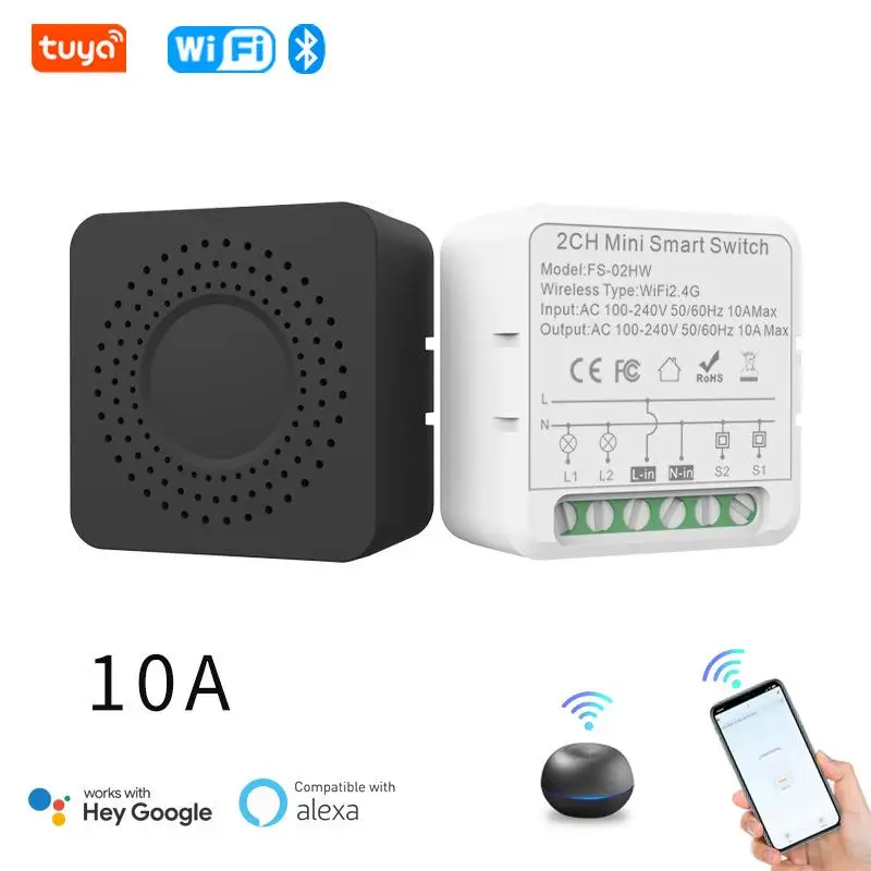 جديد Tuya Smart Life 2-gang WiFi Switch 2-way Control Timer Automation Module App/الصوت العمل مع Alexa Google Home Yandex Alice