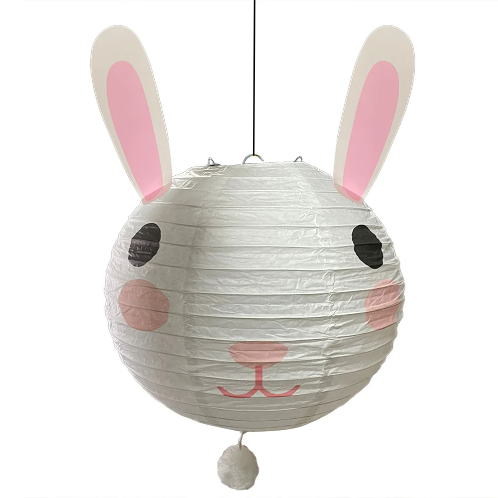 

4Pcs Easter Bunny Paper Lanterns for Kids Rabbit Birthday Decorations Easter Hanging Ornaments Supplies