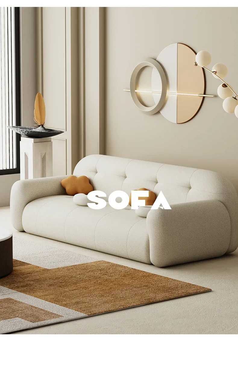 Beauty salon Nordic clothing store small family living room lodging furniture modern simple cream technology cloth sofa wholesal