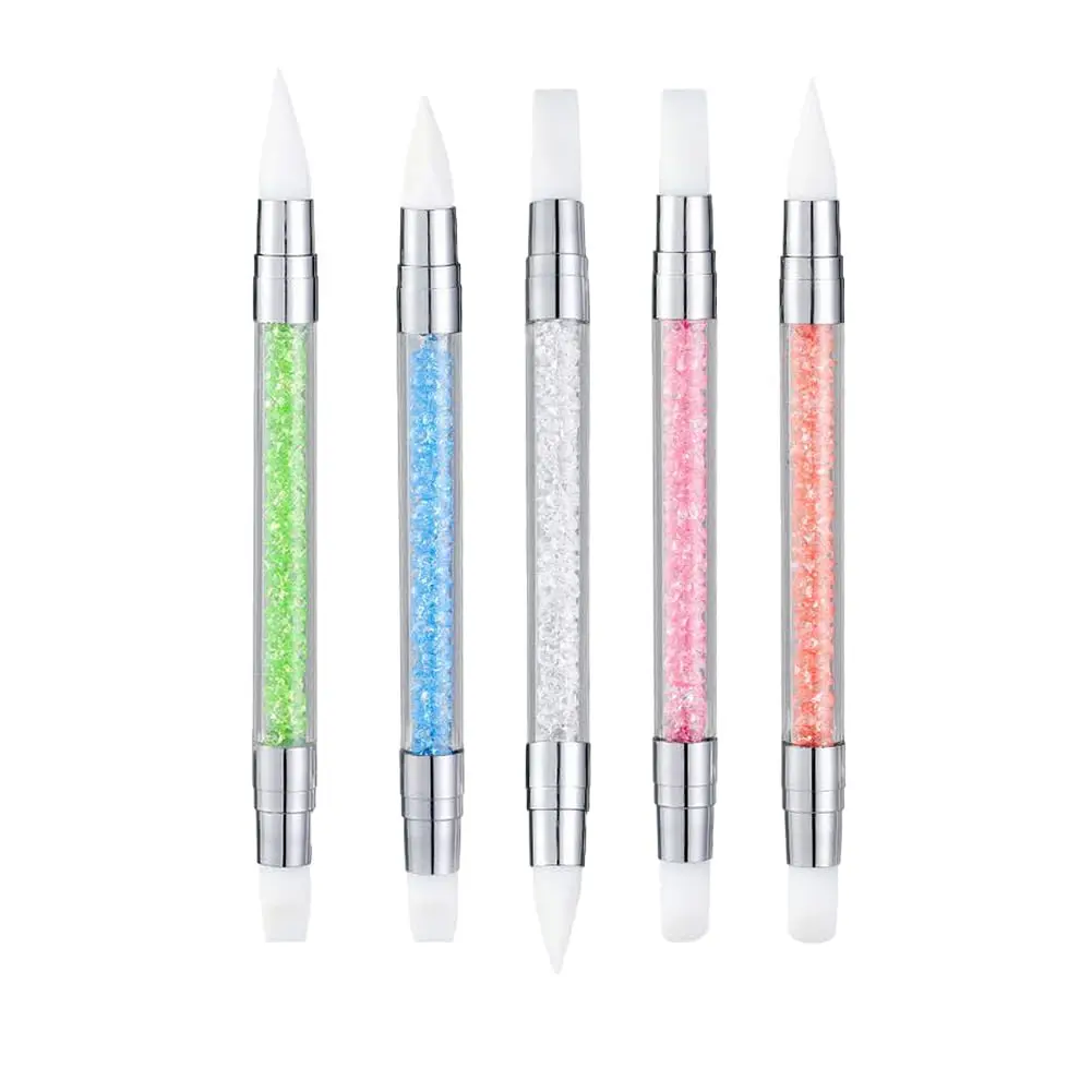 

5-Piece Dual-Tip Silicone Nail Art Pens for Acrylic, Resin, and Foil Carving
