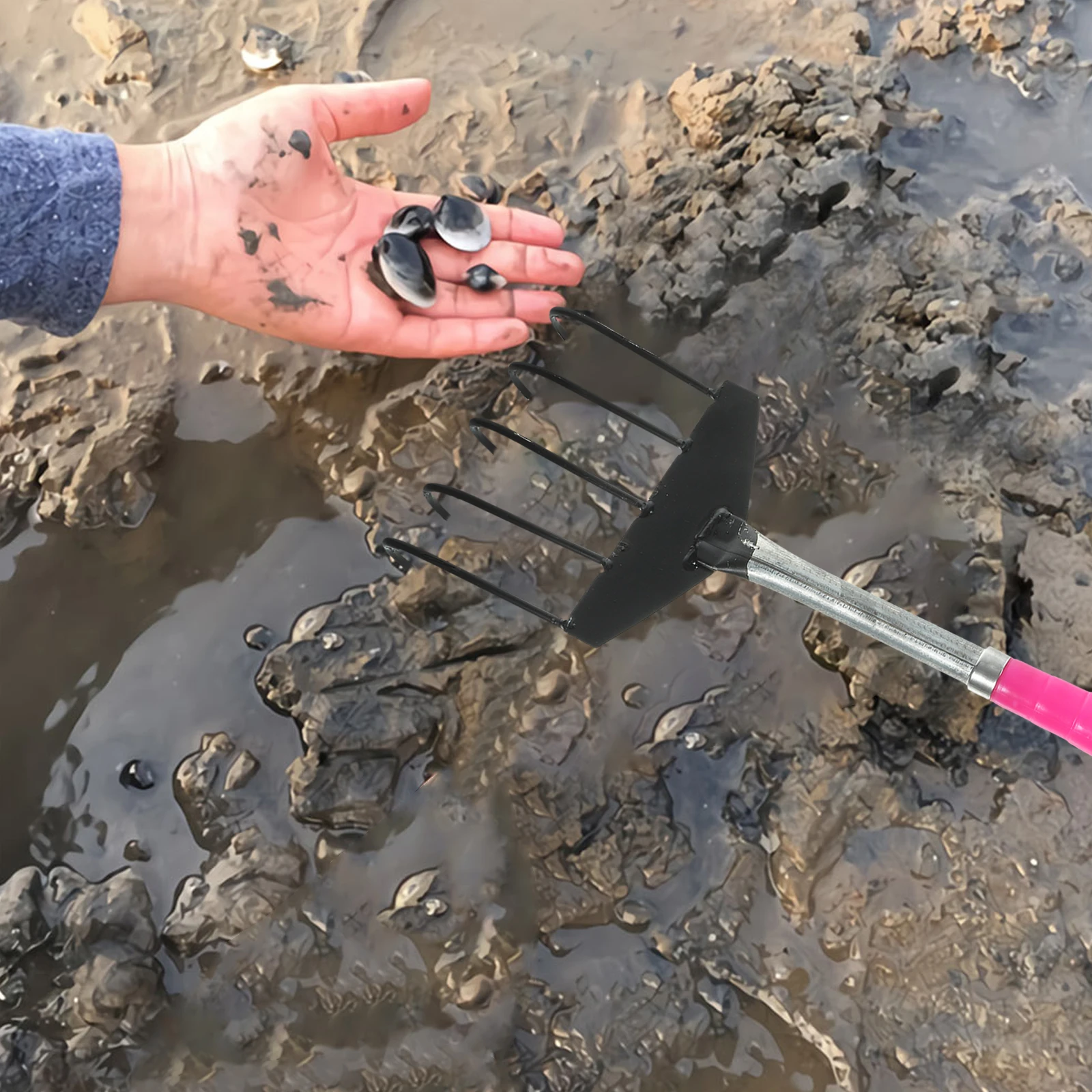 

2Pcs Durable Soil Loosening Rake Sturdy Teeth Plastic Weeding Digging Tool Garden Implement Shovel Spade