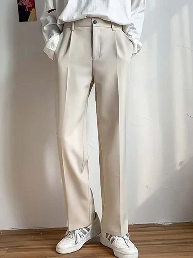Men's long draped visor, casual cut pants for small feet, straight leg suit pants, Korean version, spring and fall trend